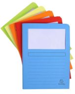 EXACOMPTA  50150E Chemises à fenêtre SUPER - Assortiment de couleurs