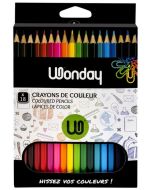 Boite de 18 Crayons de couleur - Assortiment WONDAY