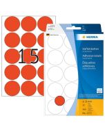Photo HERMA 2272 : Lot de 480 étiquettes adhésives rondes - 32,0 mm - Rouge