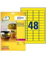 Photo Étiquettes ultra résistantes - 45,7 x 21,2 mm - Jaune AVERY
