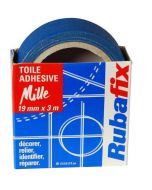 Photo RUBAFIX : Ruban adhésif  toile - Bleu - 19 mm x 3 m - 570200