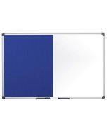 Photo Tableau duo blanc magnétique et feutre bleu - 900 x 600 mm BI-OFFICE Face