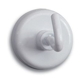 Aimant à crochet, blanc, diamètre: 25 mm