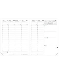 Agenda Semainier 2026 - Ministre - 160 x 240 mm - Bleu Navy QUO VADIS Club