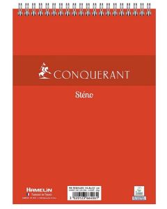Bloc Sténo ligné à spirales 148 x 210 mm A5 CONQUERANT