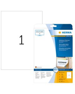 HERMA : Étiquettes adhésives blanches  - 210 x 297 mm 10021
