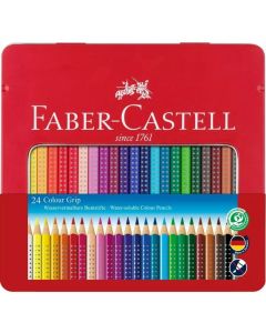 Etui en métal de 24 Crayons de couleur Colour GRIP : FABER CASTELL Modèle