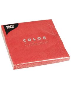 Photo Serviettes de table en papier - 330 x 330 mm - Rouge PAP STAR Color
