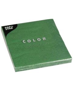 Photo Serviettes de table en papier - 330 x 330 mm - Vert Foncé PAP STAR Color