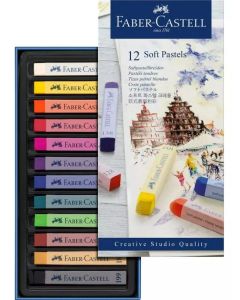 Craies pastel - 12 couleurs assorties : FABER-CASTEL Studio Quality (128312)