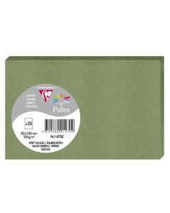 Carte en papier - 82 x 128 mm - Vert sauge POLLEN Lot de 25