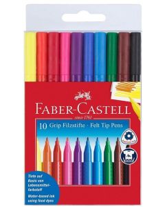 Étui de 10 Feutres - Assortiment FABER CASTELL Grip Colour Marker