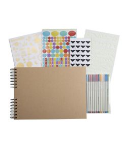 Album photos Kraft à spirales avec Kit de Scrapbooking - 320 x 220 mm : EXACOMPTA Scrap-Addict image