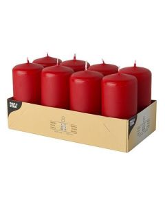 Bougies cylindriques - Rouge 50 mm : PAP STAR Lot de 8 image
