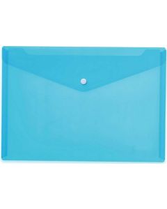 Pochette enveloppe A4 à bouton-pression - Bleu ciel Transparente HERMA