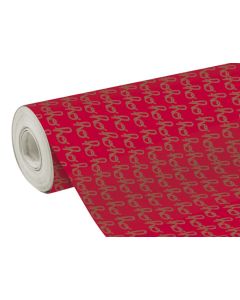 Papier Cadeau de Noël Hohoho sur rouleau - 700 mm x 50 m - Rouge/Or CLAIREFONTAINE