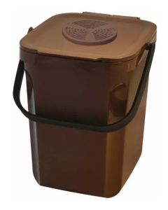 Poubelle bio avec couvercle - 10 litres - Marron/Noir CEP