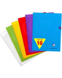 CLAIREFONTAINE 63361C : Cahier piqûre couverture pelliculée - 96 pages à grands carreaux - 240 x 320 mm