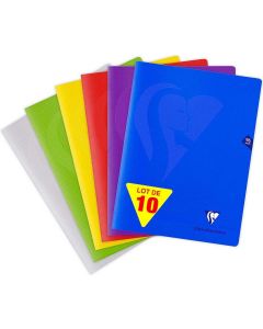 CLAIREFONTAINE 63361C : Cahier piqûre couverture pelliculée - 96 pages à grands carreaux - 240 x 320 mm