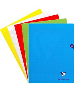 CLAIREFONTAINE 63361C : Cahier piqûre couverture pelliculée - 96 pages à grands carreaux - 240 x 320 mm