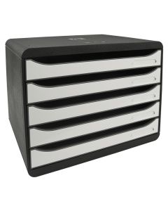 Module de rangement 4 tiroirs - Big Box Plus Horizon - Blanc/Noir : EXACOMPTA Glossy image