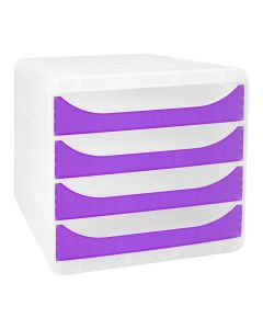 Module de rangement 4 tiroirs - Big Box - Translucide/Violet : EXACOMPTA Chromaline image