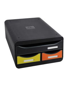 Module de rangement 3 tiroirs - Small Box - Noir/Jaune/Orange : EXACOMPTA Iderama image