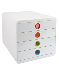 Caisson à 4 tiroirs - Pop Box - Blanc/Arlequin EXACOMPTA Iderama Image