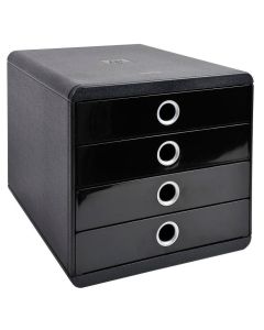 Caisson à 4 tiroirs - Pop Box - Noir/Argent EXACOMPTA Iderama Image