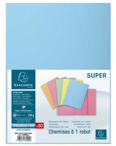 Lot de 50 Chemises à 1 rabat - Bleu clair EXACOMPTA Image