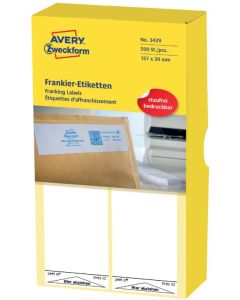 Étiquettes d'Affranchissement simple - 194 x 39 mm - Blanc AVERY Lot de 1000 Exemple