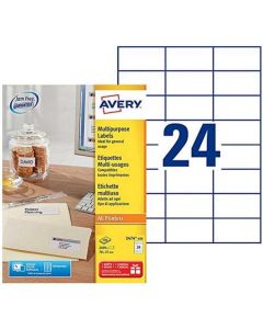 Étiquettes adhésives - 70 x 37 mm : AVERY 3474 Lot de 2400 Image