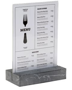 Présentoir de table avec socle en Polystone - Anthracite - A5 : EUROPEL image