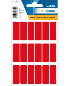 Etiquettes adhésives - 12 x 34 mm - Rouge : HERMA Lot de 90 Image
