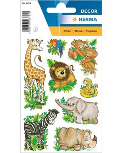 Stickers en papier - Animaux de la jungle : HERMA Lot de 24 Image