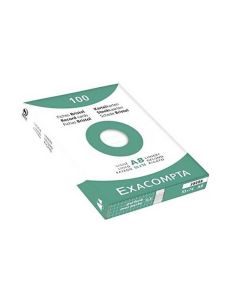 Fiches Bristol lignées sous film - 55 x 74 mm - Blanc EXACOMPTA Lot de 100
