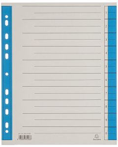 Intercalaires en carton micro perforés - 234 x 297 mm - Bleu : Exacompta Lot de 100 Image