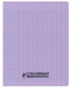 Cahier d'écolier - 96 pages Grands carreaux - 240 x 320 mm - Polypro Lilas Pastel : CONQUERANT