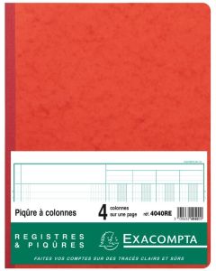 EXACOMPTA 4040E Registre 4 colonnes - 320 x 250 mm - Jaune