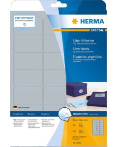 Étiquettes adhésives - Argent - 63,5 x 38,1 mm HERMA 4113