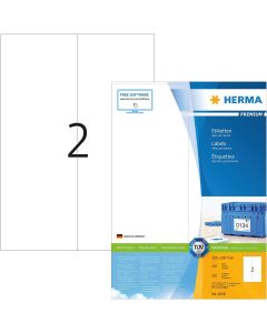 Étiquettes adhésives - 105 x 297 mm - Blanc : HERMA Premium Lot de 200 Image
