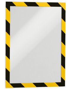 Cadre d'affichage sécurité magnétique auto-adhésif - A4 - Jaune/Noir : DURABLE Lot de 2