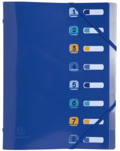 LEITZ classeur-trieur, A4, PP, 6 compartiments, bleu glacé