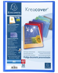 Protège-Documents Personnalisable de 60 Vues - Bleu opaque : EXACOMPTA Image