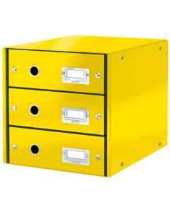 Photo Boite de classement WOW - 3 tiroirs - Jaune LEITZ Click et Store Image