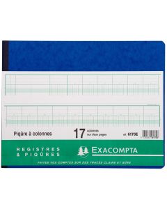 EXACOMPTA 6170E : Registre de17 colonnes sur 2 pages - 250 x 320 mm (Cahier comptable)