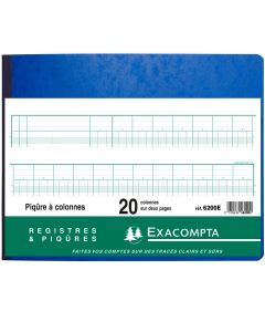 EXACOMPTA 6200E : Registre de 20 colonnes sur 2 pages - 250 x 320 mm (Journal comptable)