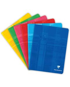 CLAIREFONTAINE 63741C : Cahier piqûre couverture pelliculée - 96 pages à grands carreaux - 170 x 220 mm