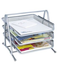 Banette Bureau à courrier 3 niveaux - Argent WEDO Office