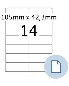 Étiquettes adhésives - 105 x 42,3 mm - Blanc : HERMA Dataprint Lot de 7000 Image